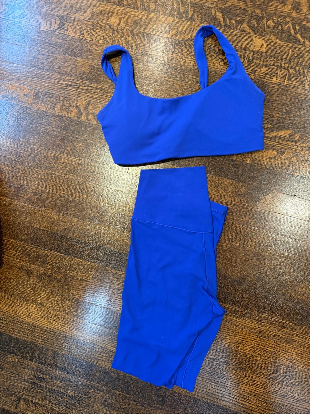 Women’s Royal Blue High-Waist Leggings & Crop Tank Set